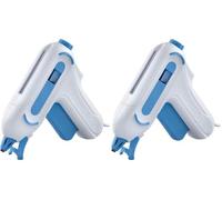 Westcott Mini Glue Gun White, DIY hot Glue Gun Including 2 x 7mm hot Glue Sticks, Non-Stick Nozzle with Colour Indicator, for Crafting 10-20 watts, 1.4m Cable Length, E-17858 EN (Pack of 2)