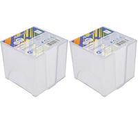 Westcott note block white 800 sheets in note box | memo block with 9 x 9 cm sheets in white | sturdy box made of transparent plastic | FSC-certified paper 80g/m² | E-733205 00 (Pack of 2)
