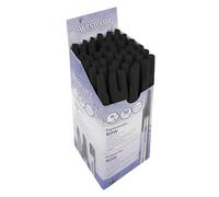 Westcott Now E-745001 00 Ballpoint Pen Pack of 50 Black Document Proof According to ISO 12757-2 Knitting Thickness M 0.5 mm Ink Colour Black Transparent Barrel