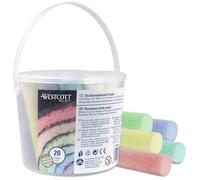 Westcott pavement chalk pastel | 20 pieces colourful sidewalk chalk for children in a practical transport bucket | easy to wash off | suitable for asphalt, blackboard or stone | E-744985 00