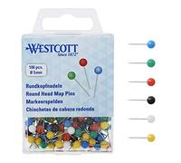 Westcott Round Head Needles Pack of 100 5mm Diameter 5 mm, Colourful 5 mm Colourful