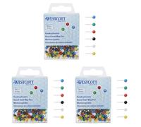WESTCOTT Round Head Needles Pack of 300 5mm Diameter 5 mm, Colourful 5 mm Colourful