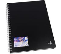 Westcott Spiral notebook A4 squared | 200 pages Ring binder A4 perforated with premium 80 g/m² paper | Notepad with spiral binding | College notebook in plastic cover | E-730884 00
