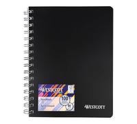 Westcott Spiral Notebook A5 Squared | 200 Pages Ring Binder A5 Perforated with Premium 80 g/m² Paper | Notepad with Spiral Binding | College Pad in Sturdy Plastic Cover | E-730891 00