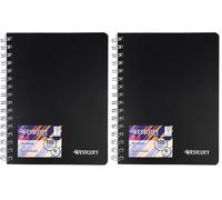 Westcott Spiral notebook A5 checkered | 200 pages Ring binder A5 perforated with premium 80 g/m² paper | Notepad with spiral binding | College notebook in sturdy plastic cover | E-730891 00