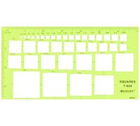 Westcott T-828 Technical Squares Drawing and Drafting Template, Plastic Template Tool, Green