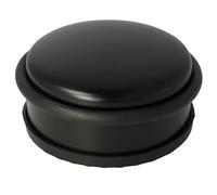 Westcott Stainless Steel Door Stop Black - Round Door Stop with a Weight of 1.2 kg - Door-Protecting Rubber Ring - Extra Non-Slip Underside - ⌀ 10 cm, Height 4 cm - Stable in drafts - E-19002 00