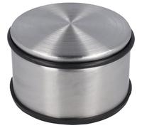 Westcott Stainless Steel Door Stop | Round Door Stop with a Weight of 1.8 kg | Door-Protecting Rubber Ring | Extra Non-Slip Underside | ⌀ 11 cm, Height 7 cm | Stable in drafts | E-19006 00