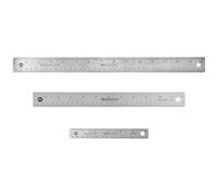 Westcott Stainless Steel Ruler Set with Flexible Design, Non-Slip Cork Base, for Crafting, Office, Classroom, Back to School Supplies, Includes 6-, 12-, & 15-inch Rulers, 3 Pack
