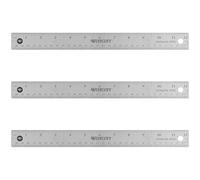 Westcott Stainless Steel Ruler Set with Non-Slip Cork Backing, Easy to Read Etched Markings, Flexible and Sturdy Design, for Crafting, Office, Classroom, Back to School Supplies, 12-Inch, 3 Pack