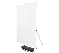 Westcott 8'x8' High-Key White X-Drop Pro Wrinkle-Resistant Backdrop Kit - for Headshots, Portraits, Video Interviews, and Photo Booths