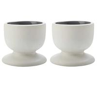 WESTCRAFT Tint Porcelain Egg Cups, White Outside, Inside with a Colour Highlight, Timeless Table Worlds Maxwell & Williams (Set of 2, Dark Grey)
