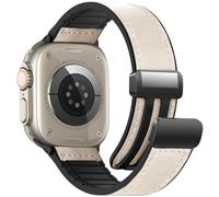 WestEagle Magnetic Leather Bands Compatible with Apple Watch 49mm 46mm 45mm 44mm 42mm(S3/2/1) for Men Women, Genuine Leather with Magnetic Buckle for iWatch Ultra1/2/3 Series SE11/10/9/8/7/6/5/4/3/2/1