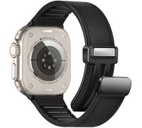 WestEagle Magnetic Leather Bands Compatible with Apple Watch 49mm 46mm 45mm 44mm 42mm(S3/2/1) for Men Women, Genuine Leather with Magnetic Buckle for iWatch Ultra1/2/3 Series SE11/10/9/8/7/6/5/4/3/2/1