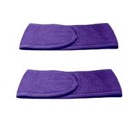 WESTEND CHOICE 2 Pack Spa Headband Facial Head Wrap Adjustable Makeup Terry Cloth Hairband for Washing Face Bath Shower Yoga Sport Women & Girls Hair band Makeup Headbands (Purple)