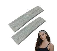 WESTEND CHOICE 5cm Wide Headbands 2 Pack Plain Stretchy Kylie Head Band Bandeau Unisex Headbands for Women & men Soft Hair Band Gym Exercise Yoga Headband (Grey)
