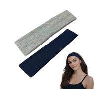 WESTEND CHOICE 5cm Wide Headbands 2 Pack Plain Stretchy Kylie Head Band Bandeau Unisex Headbands for Women & men Soft Hair Band Gym Exercise Yoga Headband (Mixed set 7)