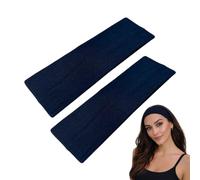 WESTEND CHOICE 7cm Wide Headbands 2 Pack Plain Stretchy Hairband Unisex Kylie Headband Bandeau Gym Exercise Headbands for Women & Men Soft Yoga Head Band (Navy)