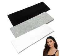 WESTEND CHOICE 7cm Wide Headbands 3 Pack Plain Stretchy Hairband Unisex Kylie Headband Bandeau Gym Exercise Headbands for Women & Men Soft Yoga Head Band (Mixed set A)