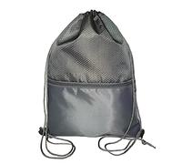WESTEND CHOICE Drawstring Bag Rucksack Gym School PE Bag Swimming Sports Kids Adults Backpack Drawstring bag with zip pocket Travel bag (Dark grey)