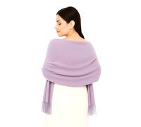 WESTEND CHOICE Ladies Scarves Pashmina Shawls and Wraps Large Scarf for Women Bridesmaid Stole Wedding Shawl Plain Warm Thick Winter Scarves 200 x 70 cm (Light purple)