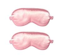 WESTEND CHOICE Sleep Mask 2 Pack Soft Satin Silk Eye Mask for Men Women Eye Blindfold for Travel Light Blocking Night Sleep Mask Comfortable Blackout Sleeping Mask (Light Pink)