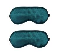 WESTEND CHOICE Sleep Mask 2 Pack Soft Satin Silk Eye Masks for Men Women Eye Blindfold for Travel Sleeping Light Blocking Mask with Adjustable Strap (Dark Green)