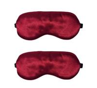 WESTEND CHOICE Sleep Mask 2 Pack Soft Satin Silk Eye Masks for Men Women Eye Blindfold for Travel Sleeping Light Blocking Mask with Adjustable Strap (Red)