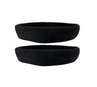 WESTEND CHOICE Sweatband Headbands 2 Pack Unisex Sports Sweat Band Gym Exercise Workout Moisture Wicking headband (Black)
