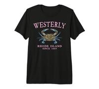 Westerly Rhode Island Crab Town Since 1669 Pink Art Premium T-Shirt