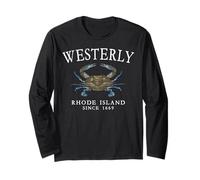Westerly Rhode Island Crab Town Since 1669 White Letters Long Sleeve T-Shirt