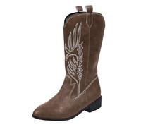 Western Ankle Boots Women's Riding Cowboy Boots Women's Wide Shaft Shiny Faux Leather Winter Boots Double Stitched Embroidered Country Boots Vintage Riding Boots Traditional Shoes Transition Boots