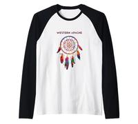 Western Apache Native Indian Colorful Dreamcatcher Tribe Raglan Baseball Tee