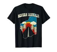 Western Australia Vintage State Rainbow Hippie Retro 70s Map T-Shirt