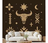 Western Aztec Indian Ethnic Mural Wallpaper Boho Modern Geometric Wall Stickers Vintage Exotic Non-Woven Wall Paper 400x280 cm Peel and Stick Paper for Living Room Bedroom Wf127g