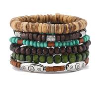 Western Beaded Bracelets Set, Bohemian Stackable Beaded Bracelets, Cowboy Accessories Jewelry Gift for Men (Style C)