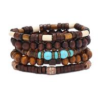 Western Beaded Bracelets Set, Bohemian Stackable Beaded Bracelets, Cowboy Accessories Jewelry Gift for Men (Style B)