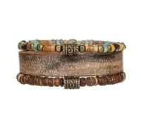 Western Beaded Bracelets Set for Men, Boho Turquoise Leather Bracelet, Handmade Beaded Multi Layer Bracelet Set, Men's Western Cowboy Jewelry Gift