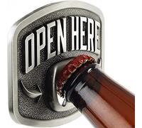 Western Beer Belt Buckle-Large Texas Cowboy Style Bottle Opener Buckles for Men-Men’s Novelty Funny Gag Gift-That Really Opens Bottles-Silver Chrome