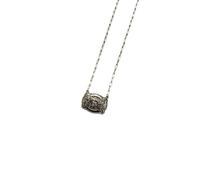 Western Belt Buckle Inspired Initial Monogram Necklace (A~K), Dainty, Sterling Silver, No Gemstone