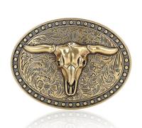 Western Belt Buckles for Men Women Cowboy Rodeo Cowgirl Western Party Mens Replacement Novelty Belt Buckle Gifts, 06-bronze (Copper Bull), Large