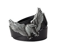 Western Belt,Men's Belt Fashion Personality Eagle Belt Buckle Youth Large Buckle Alloy Trousers Belt,Black,115CM/45.3''