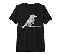 Western Bluebird Line Art Birdwatcher Premium T-Shirt