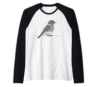 Western Bluebird Line Art Birdwatcher Raglan Baseball Tee