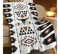 Western Boho Cowboy Print Blanket Country Farm Native West Aztec Indian Cow Throw Blankets for Couch Sofa Stuff Decor Gifts Soft Cozy Fleece Plush Flannel Bedding for Lover Man Woman Adults 50"x60"