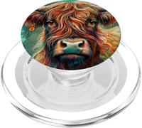 Western Boho Highland Cow Farmer Cows Lover PopSockets PopGrip for MagSafe