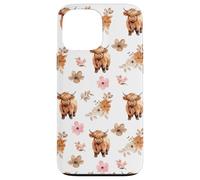 Western Boho Highland Cow Floral Cute Cows Country Girl Case for iPhone 13 Pro Max