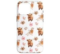 Western Boho Highland Cow Floral Cute Cows Country Girl Case for iPhone 16 Pro Max