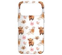Western Boho Highland Cow Floral Cute Cows Country Girl Case for iPhone 17 Pro Max