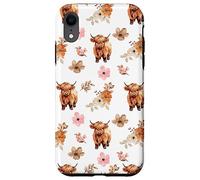 Western Boho Highland Cow Floral Cute Cows Country Girl Case for iPhone XR